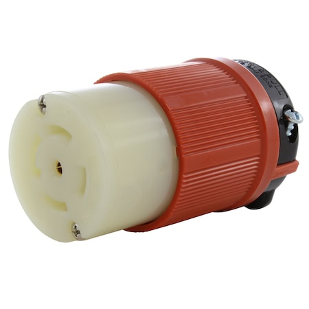 Ac Works Locking Connector, L21-30R, 30 A, 120/208V AC, Three Phase, 4 Pole, Screw Terminals, Orange ASL2130R
